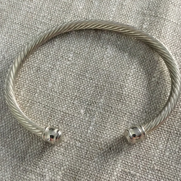 NWOT Sterling Silver Cable Cuff Bangle Bracelet - Picture 1 of 3